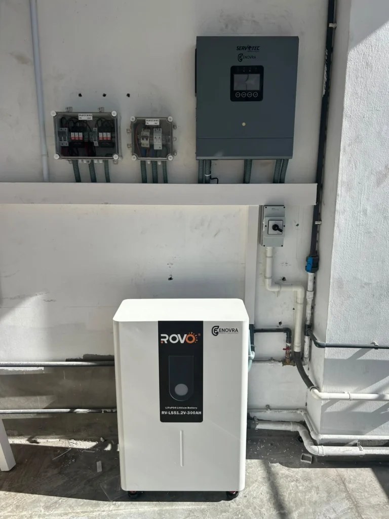 Professionaly installed 6.5 KW Hybrid Inverter by Enovra Energy Solutions Ltd at a residential.
